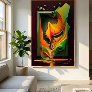 Quadro de explos&atilde;o l&iacute;quida abstrata
