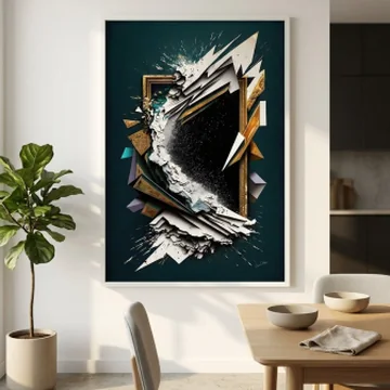 Quadro de fragmentos dourados